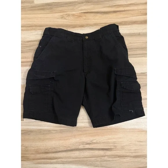 Tru-Spec Mens Tactical Cargo Shorts Black Size 34 Ripstop Multi-Pocket Workwear - Picture 1 of 6